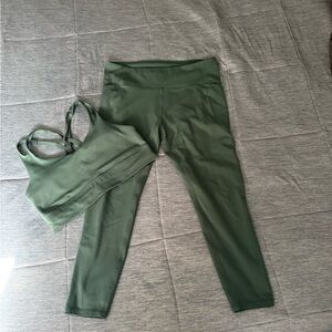 Freely Green Leggings and Sports Bra Set